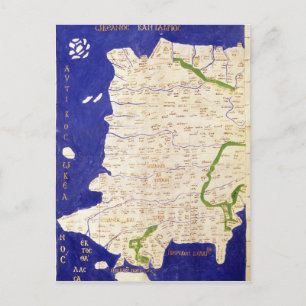 Cartão Postal Mapa da Espanha e de Portugal, da "Geografia"