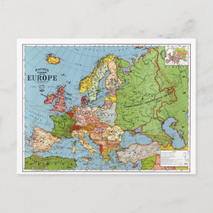 Cartão Postal Mapa da Europa