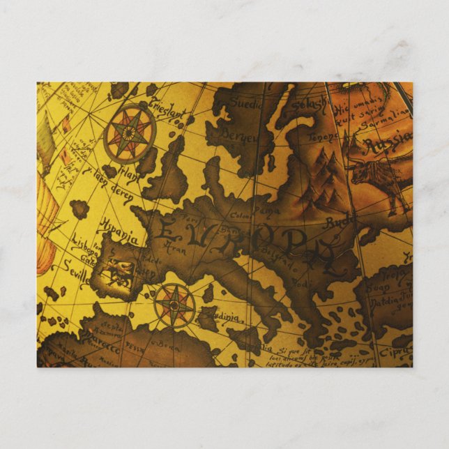 Cartão Postal Mapa da Europa (Frente)