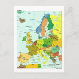 Cartão Postal Mapa da Europa