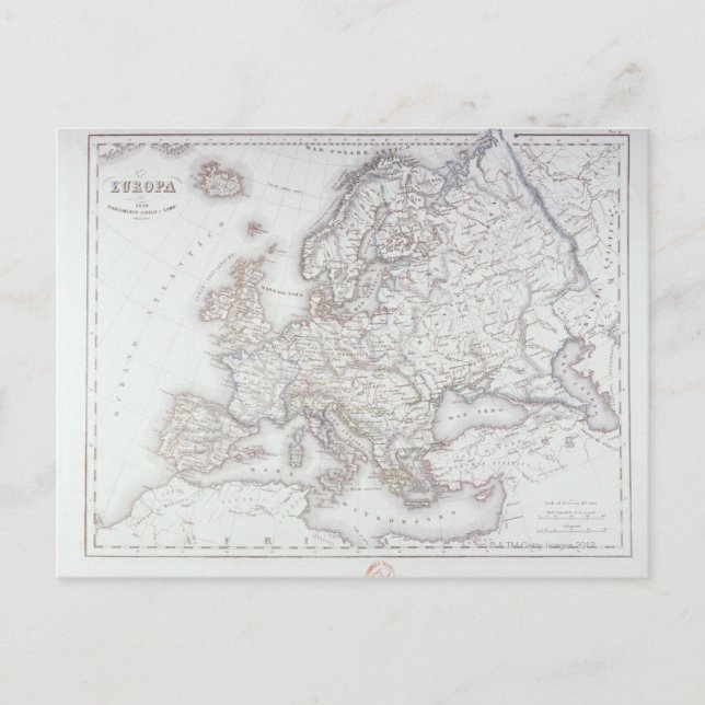 Cartão Postal Mapa da Europa 5 (Frente)