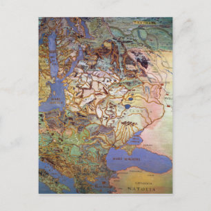 Cartão Postal Mapa da Europa Central