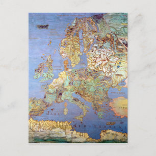 Cartão Postal Mapa da Europa do Século XVI