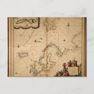 Cartão Postal Mapa da Europa Norte