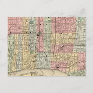 Cartão Postal Mapa da Filadélfia por Mitchell