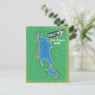 Cartão Postal Mapa da Finlândia do Lago Engure