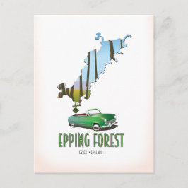 Cartão Postal Mapa da Floresta de Epping Essex Inglaterra