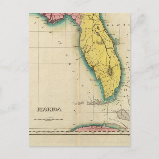 Cartão Postal Mapa Da Flórida (Frente)
