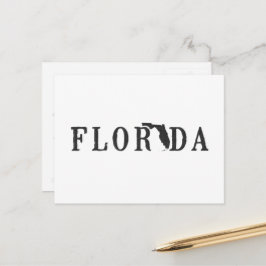 Cartão Postal Mapa da Flórida - Escuridão da Palavra - Letra Est