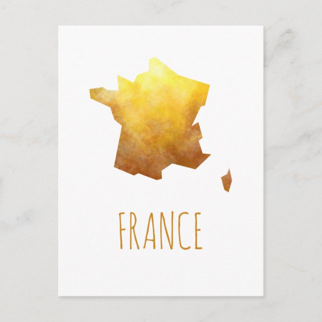 Cartão Postal Mapa da França (Frente)