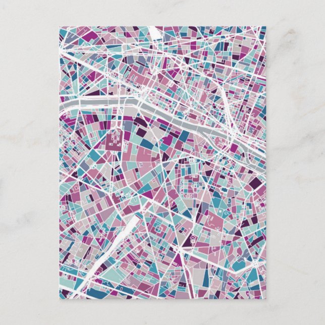 Cartão Postal Mapa da França de Paris (Frente)