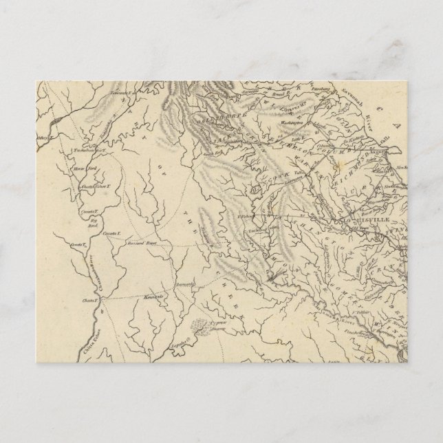 Cartão Postal Mapa da Geórgia por Arrowsmith (Frente)