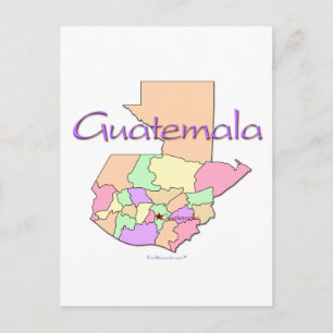 Cartão Postal Mapa da Guatemala