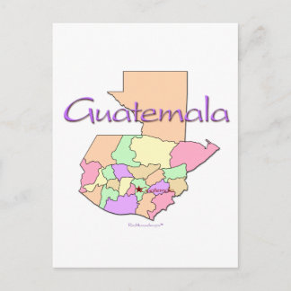 Cartão Postal Mapa da Guatemala