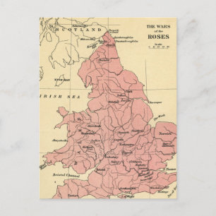 Cartão Postal Mapa da Guerra dos Rosas