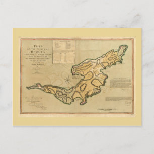 Cartão Postal Mapa da Ilha de Bequia (1794)