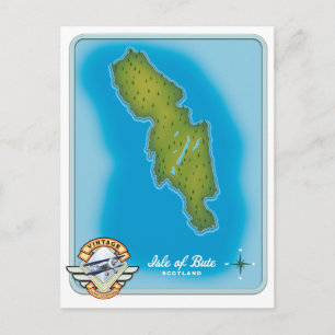 Cartão Postal Mapa da Ilha de Bute