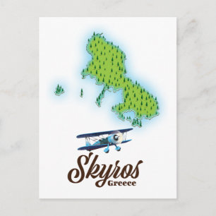 Cartão Postal Mapa da ilha de Skyros Grécia