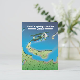 Cartão Postal Mapa da Ilha do Príncipe Eduardo, Canadá.