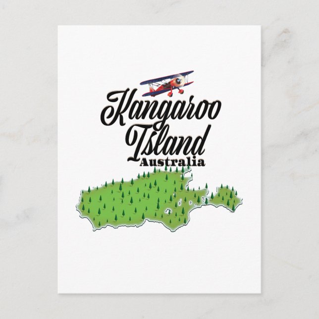 Cartão Postal Mapa da Ilha Kangaroo Austrália (Frente)