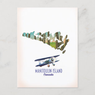 Cartão Postal Mapa da Ilha Manitoulin Canadá