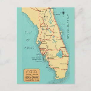 Cartão Postal  Mapa da Ilha Useppa Boca Grande Flórida 