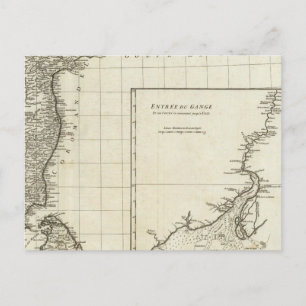 Cartão Postal Mapa da Índia gravado