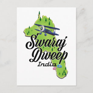 Cartão Postal Mapa da Índia Swaraj Dweep