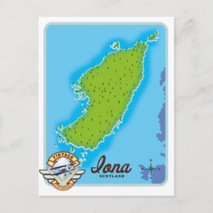 Cartão Postal Mapa da Iona Escócia