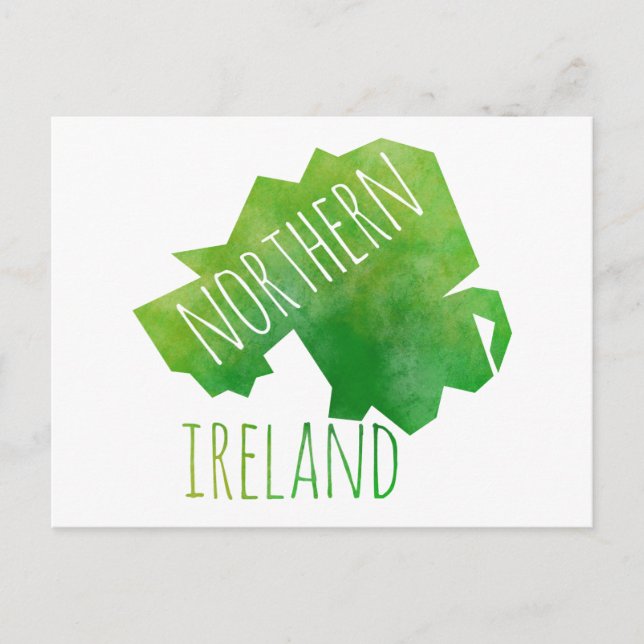 Cartão Postal Mapa da Irlanda do norte (Frente)