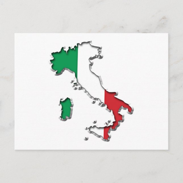 Cartão Postal Mapa da Itália (Frente)