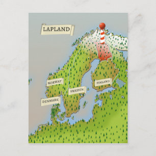 Cartão Postal Mapa da Lapônia