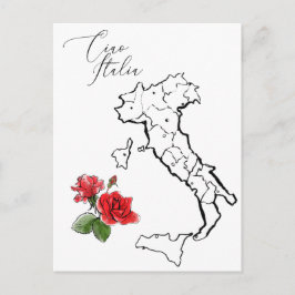 Cartão Postal *~* Mapa da língua italiana Ciao Italia