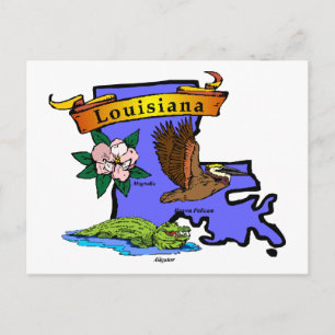 Cartão Postal Mapa da Louisiana