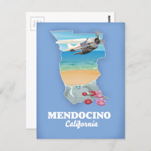 Cartão Postal Mapa da Mendocino Califórnia