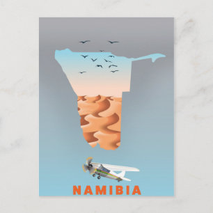 Cartão Postal Mapa da Namíbia