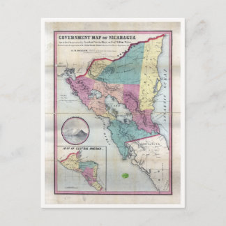 Cartão Postal Mapa da Nicarágua (1856)