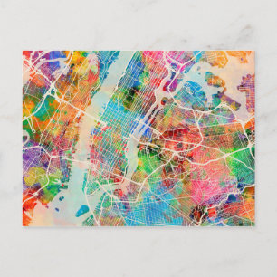 Cartão Postal Mapa da Nova Iorque Street