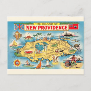 Cartão Postal Mapa da Nova Providência Bahamas