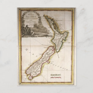 Cartão Postal Mapa da Nova Zelândia