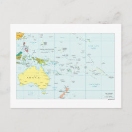 Cartão Postal Mapa da Oceânia