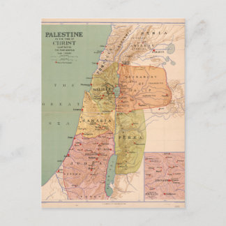 Cartão Postal Mapa da Palestina em Tempo de Cristo (até 70 d.C.)