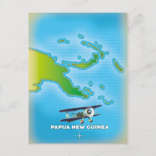 Cartão Postal mapa da papua-nova guiné.