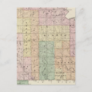 Cartão Postal Mapa da parte do norte de Oconto