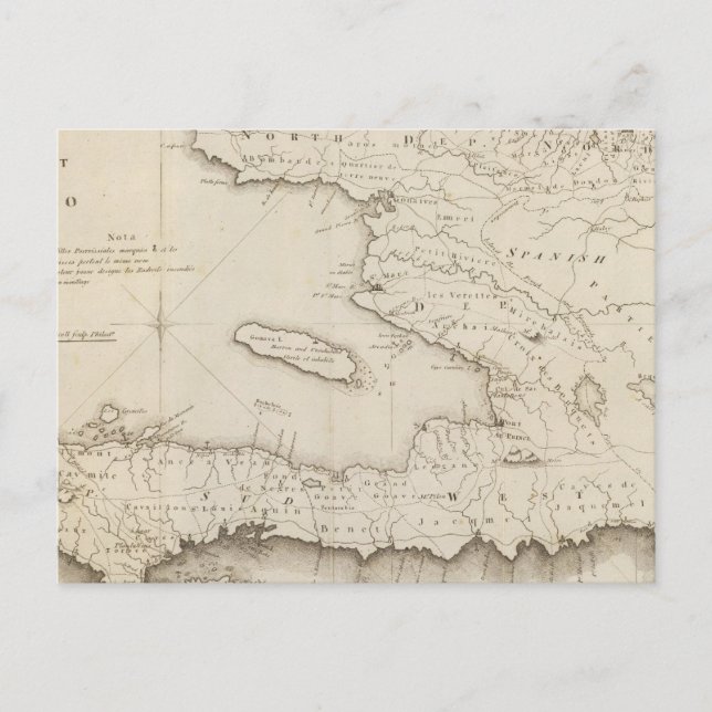 Cartão Postal Mapa Da Parte Francesa Da Rua Domingo (Frente)