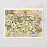 Cartão Postal Mapa da Pensilvânia Funny Vintage<br><div class="desc">Carinhoso mapa do Estado de Keystone.</div>