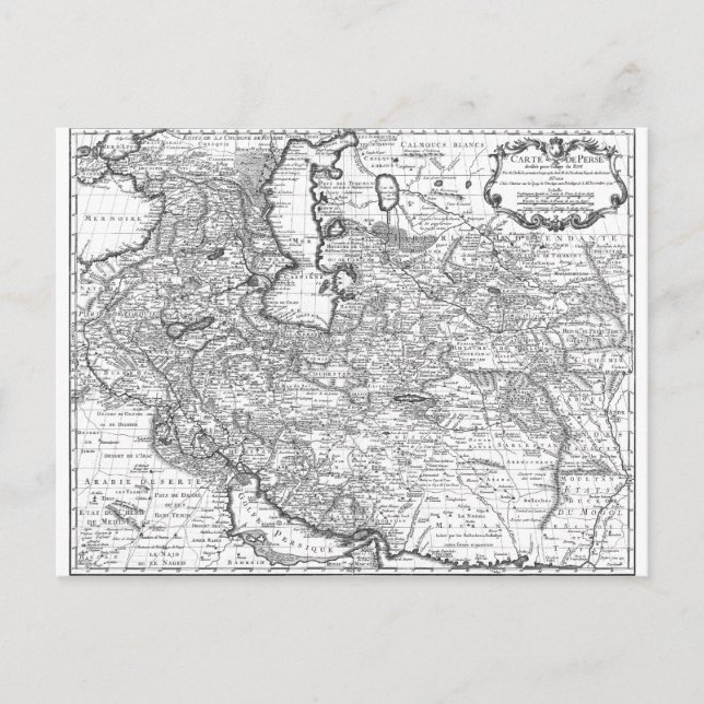Cartão Postal Mapa da Pérsia 1724 (Frente)
