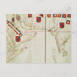 Cartão Postal Mapa da Pérsia, da Arábia e da Índia