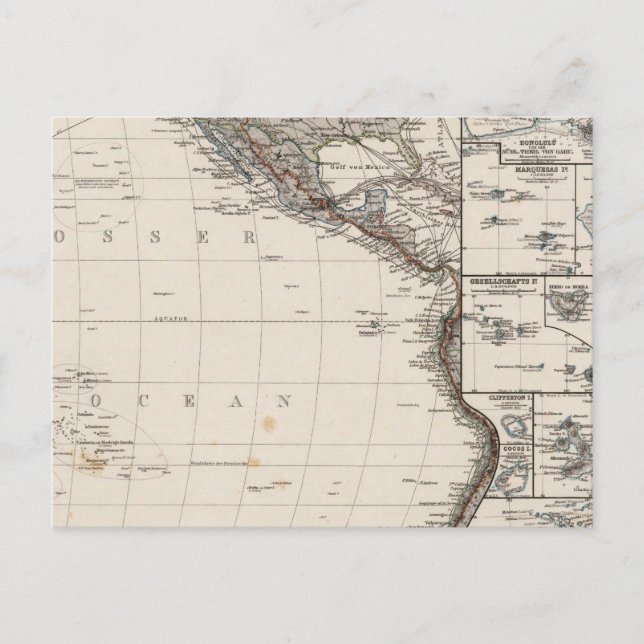 Cartão Postal Mapa da Polinésia (Frente)