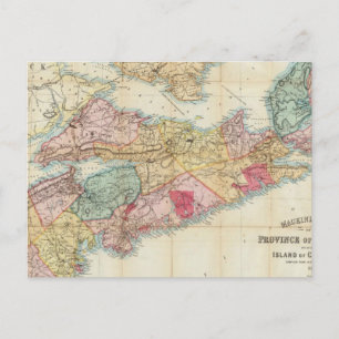 Cartão Postal Mapa da Província da Nova Escócia 2